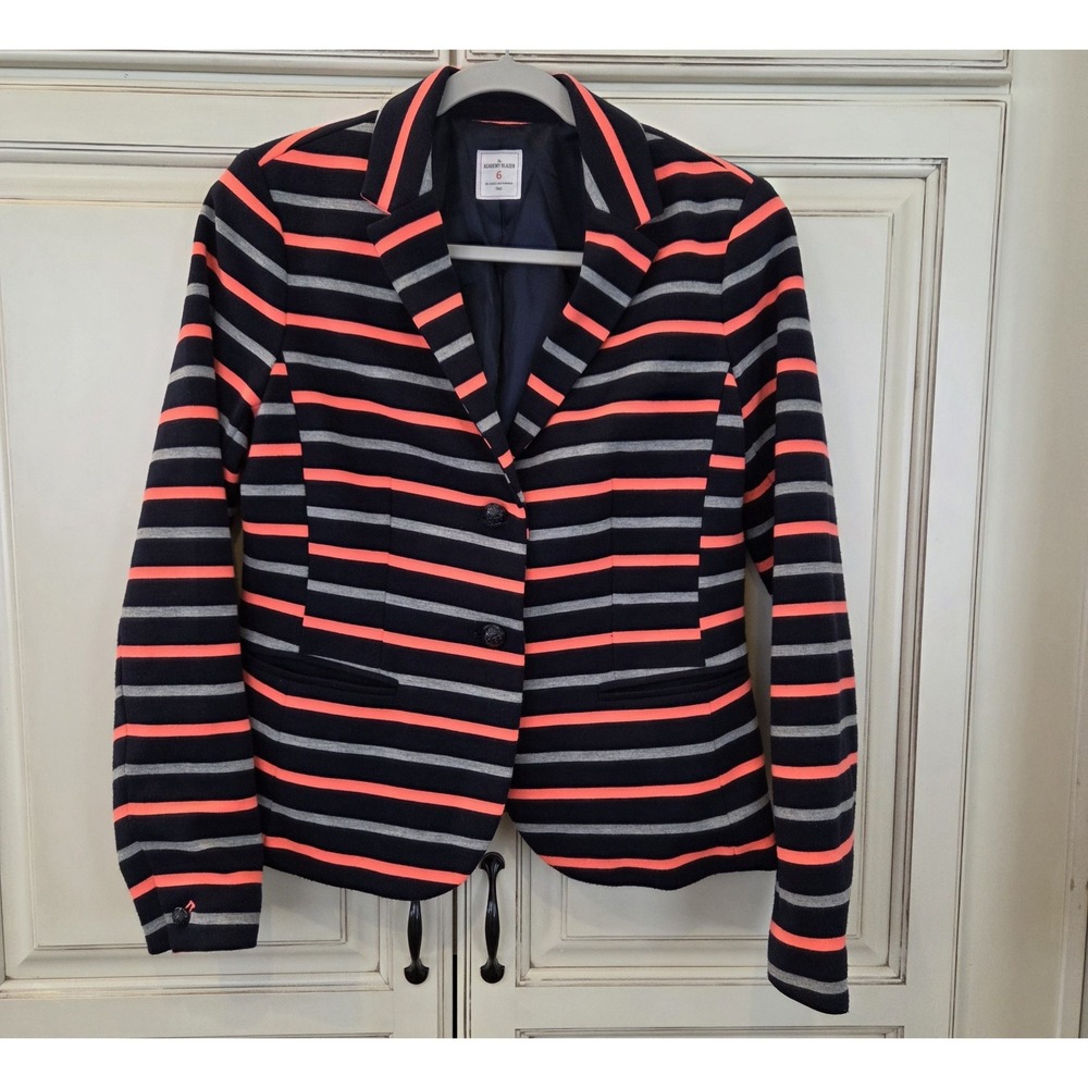 The Academy Blazer Gap Navy Neon Coral Sz 6